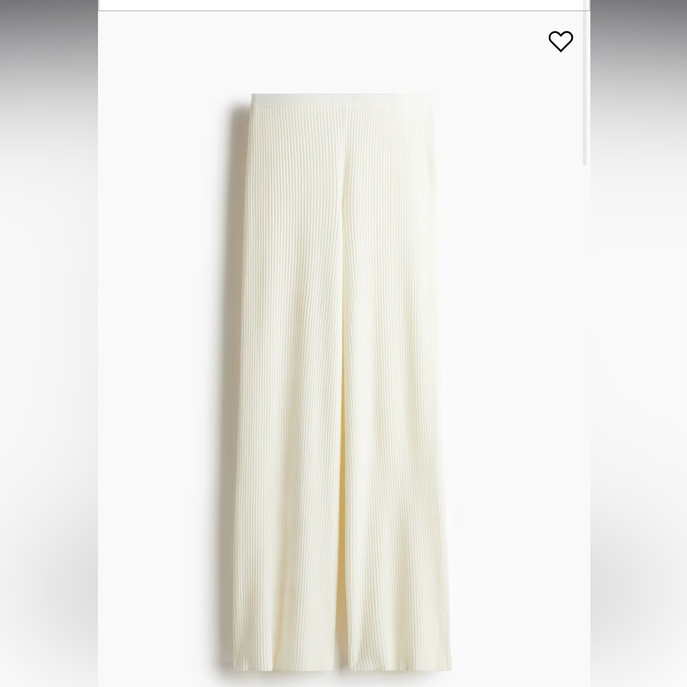 H&M ribbed knit pants size medium colour white